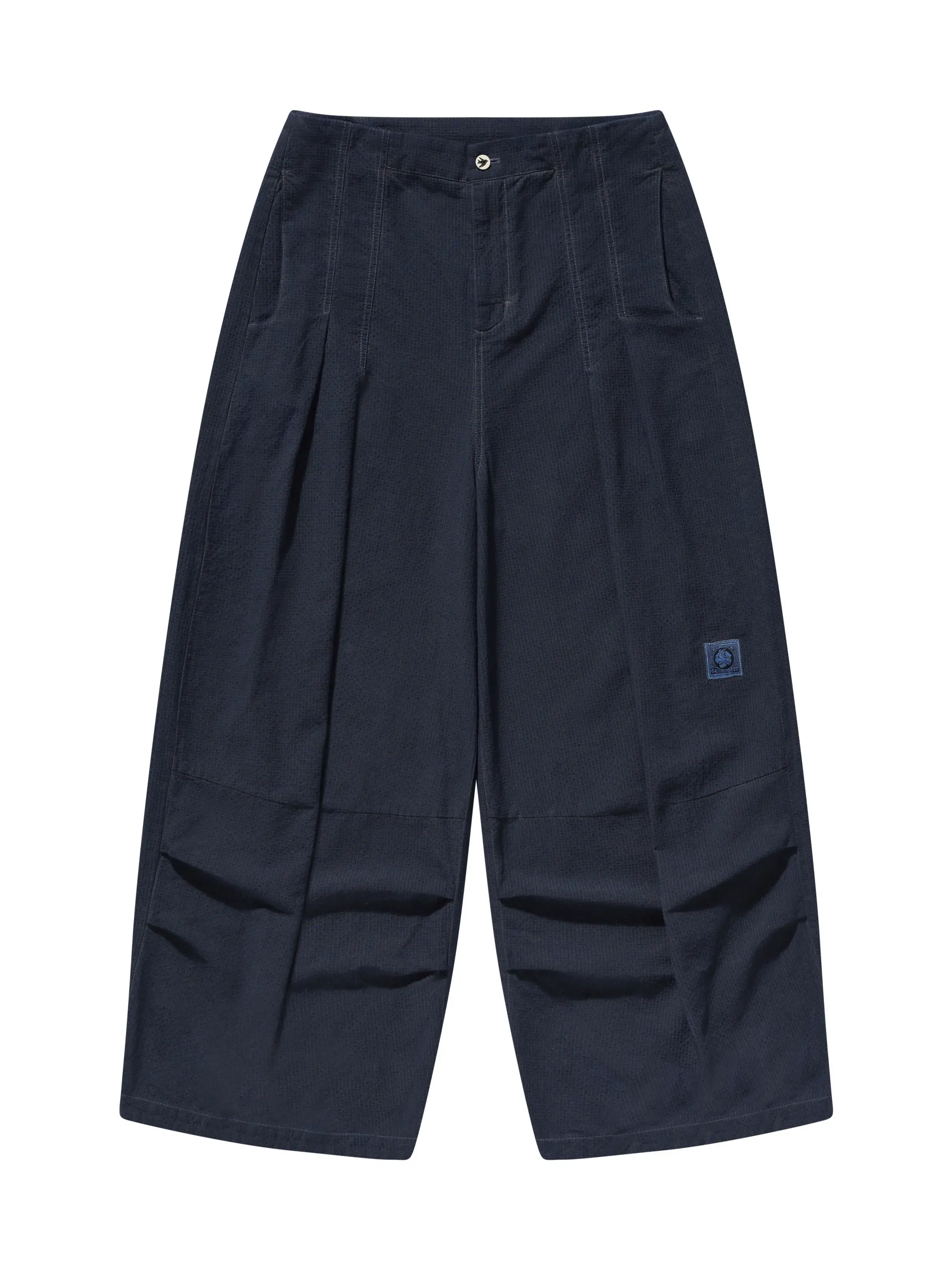Hirono Whisper Within - Poet Laureate Appliqued Wide-leg Pants Washed Blue