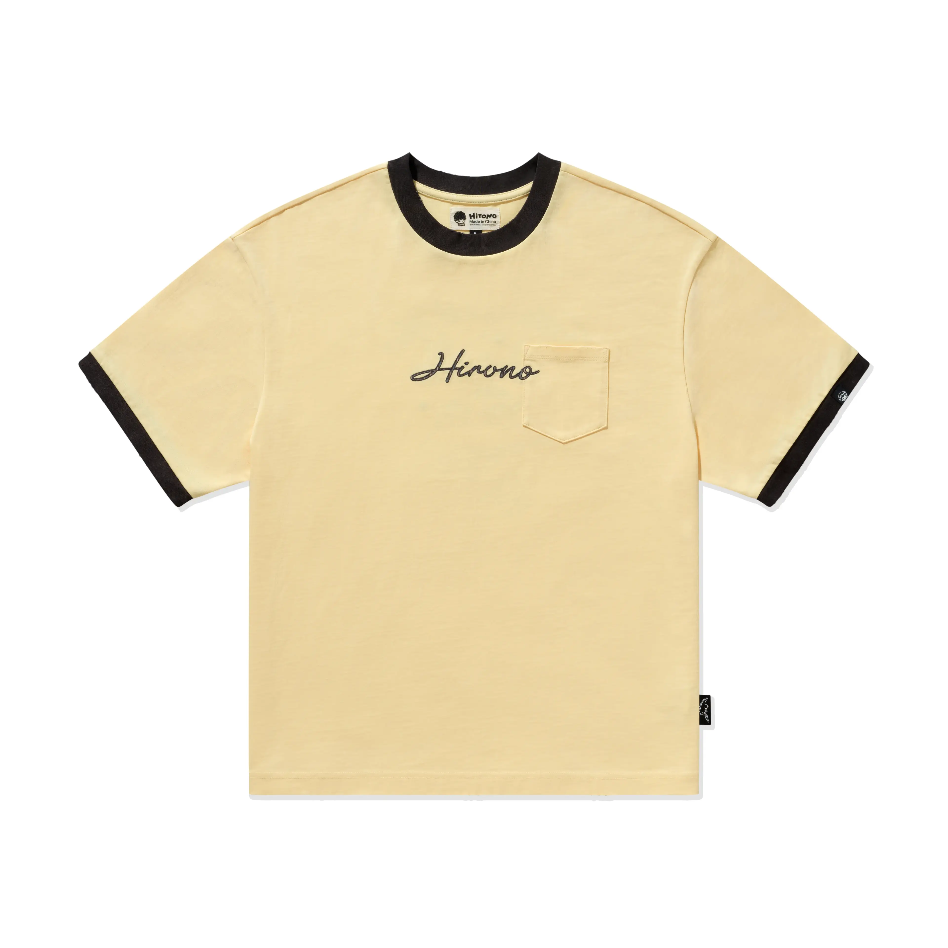 Hirono Whisper Within - Color-blocked Short-Sleeve T-Shirt Bright Yellow