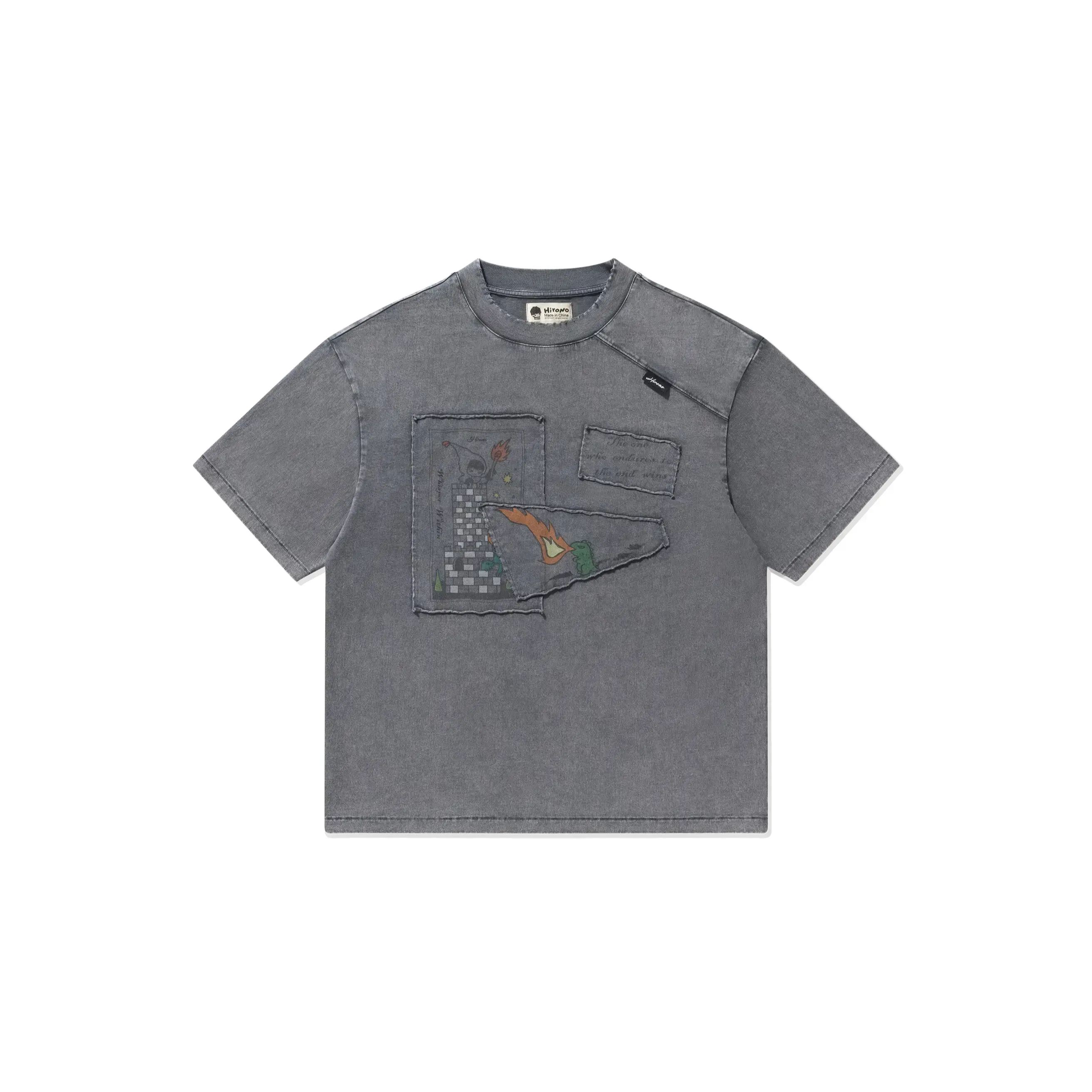 Hirono Whisper Within - Inner Fortress Short-Sleeve T-Shirt Washed Grey