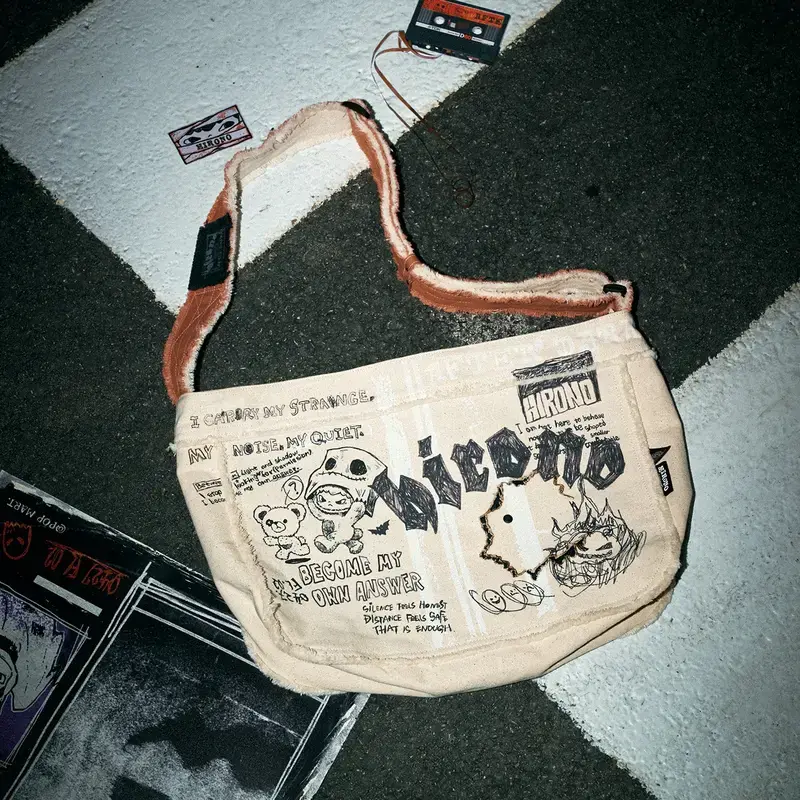 Hirono After Dark - Graffiti Canvas Crossbody Bag