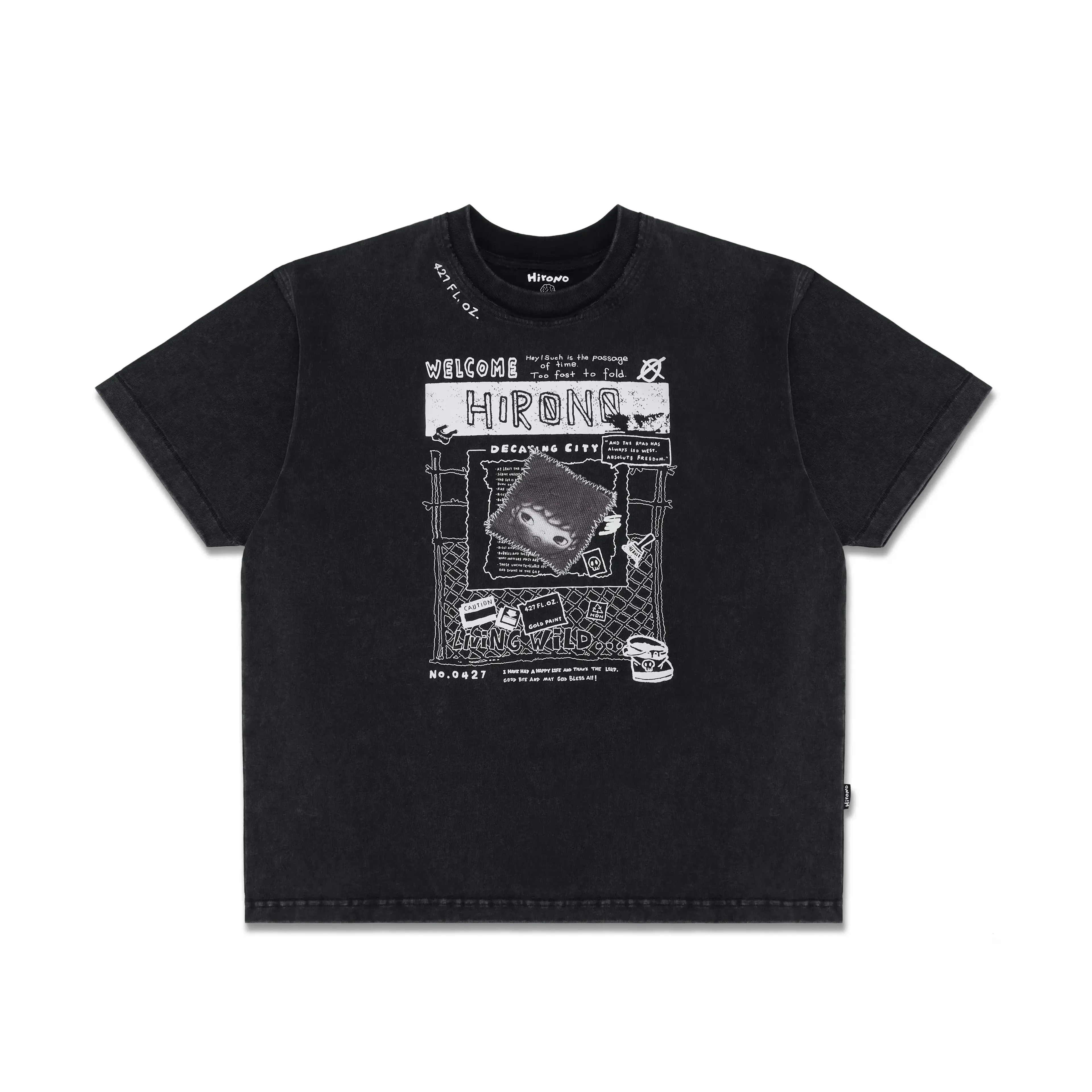 Hirono Living Wild - Scrapbook T-shirt Dark Grey