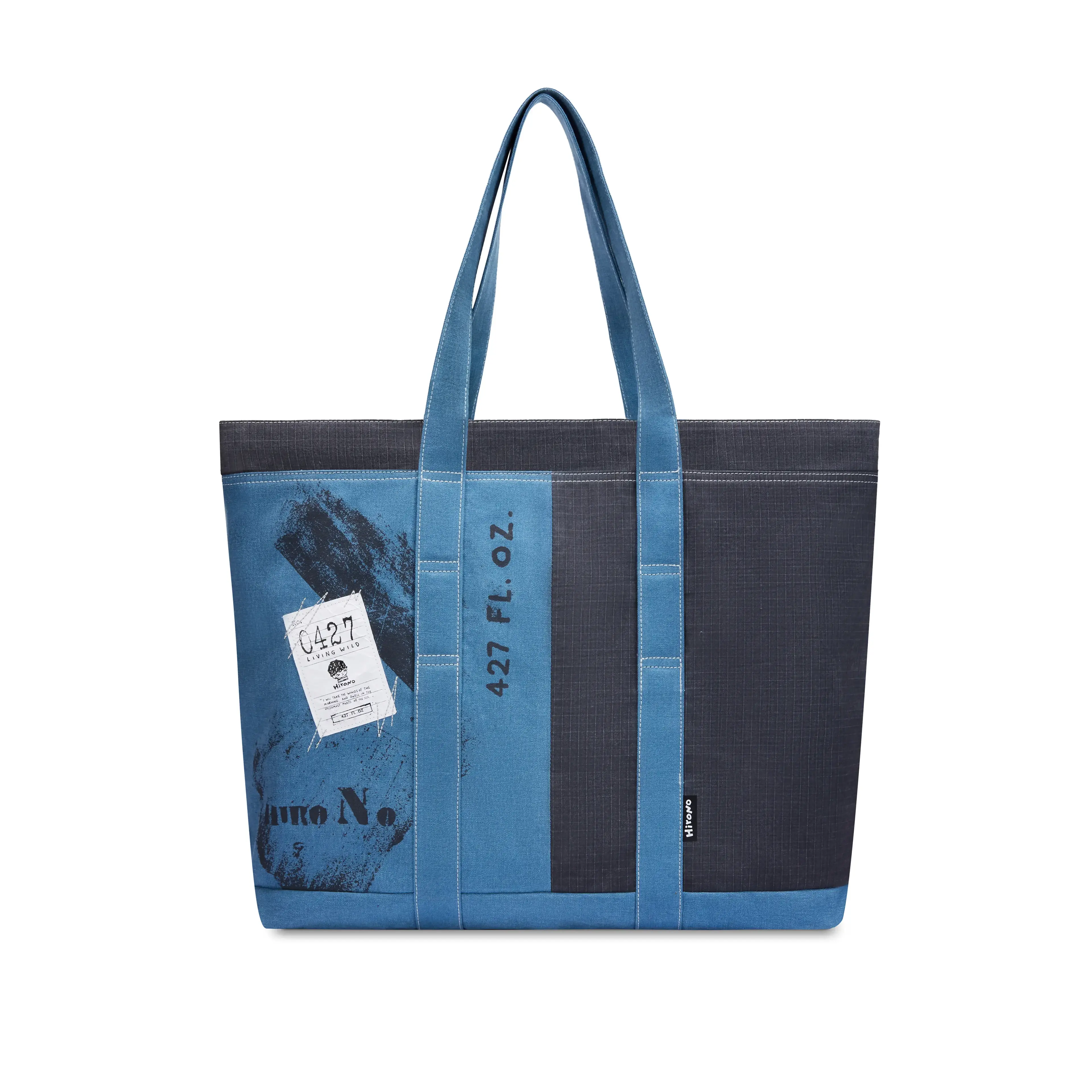Hirono Living Wild - Scrapbook Patchwork Tote Bag Blue