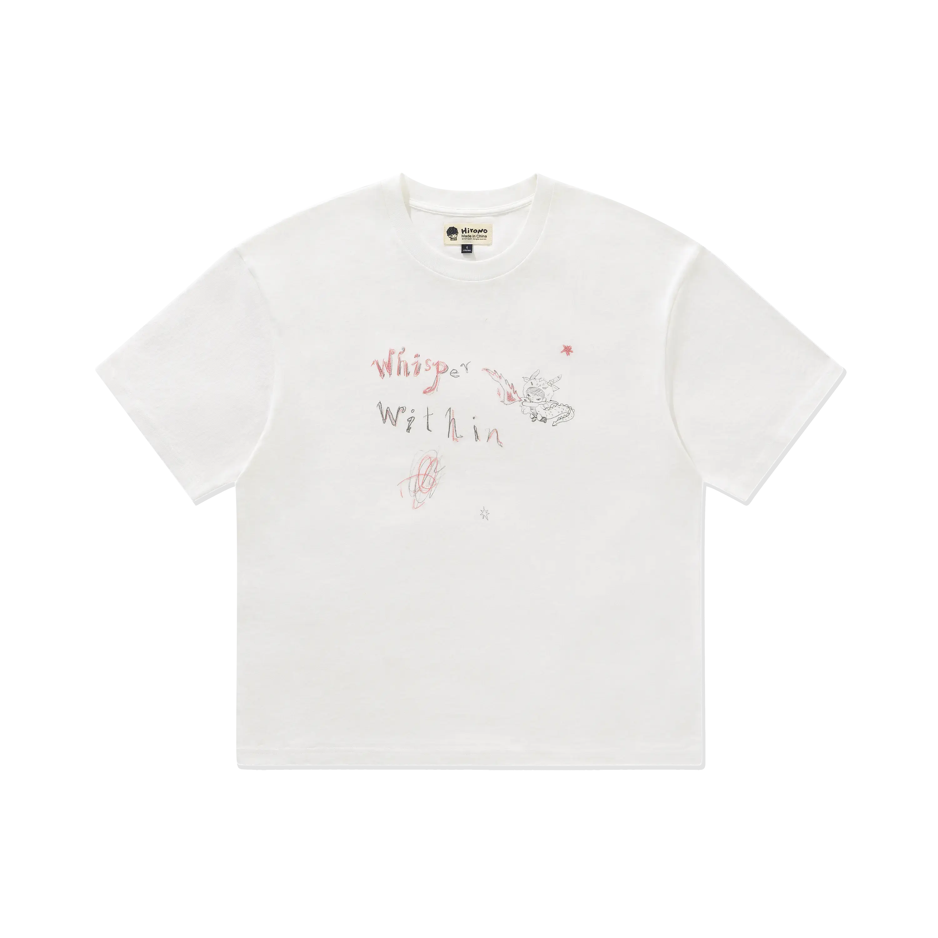 Hirono Whisper Within - Graffiti Short-Sleeve T-Shirt White