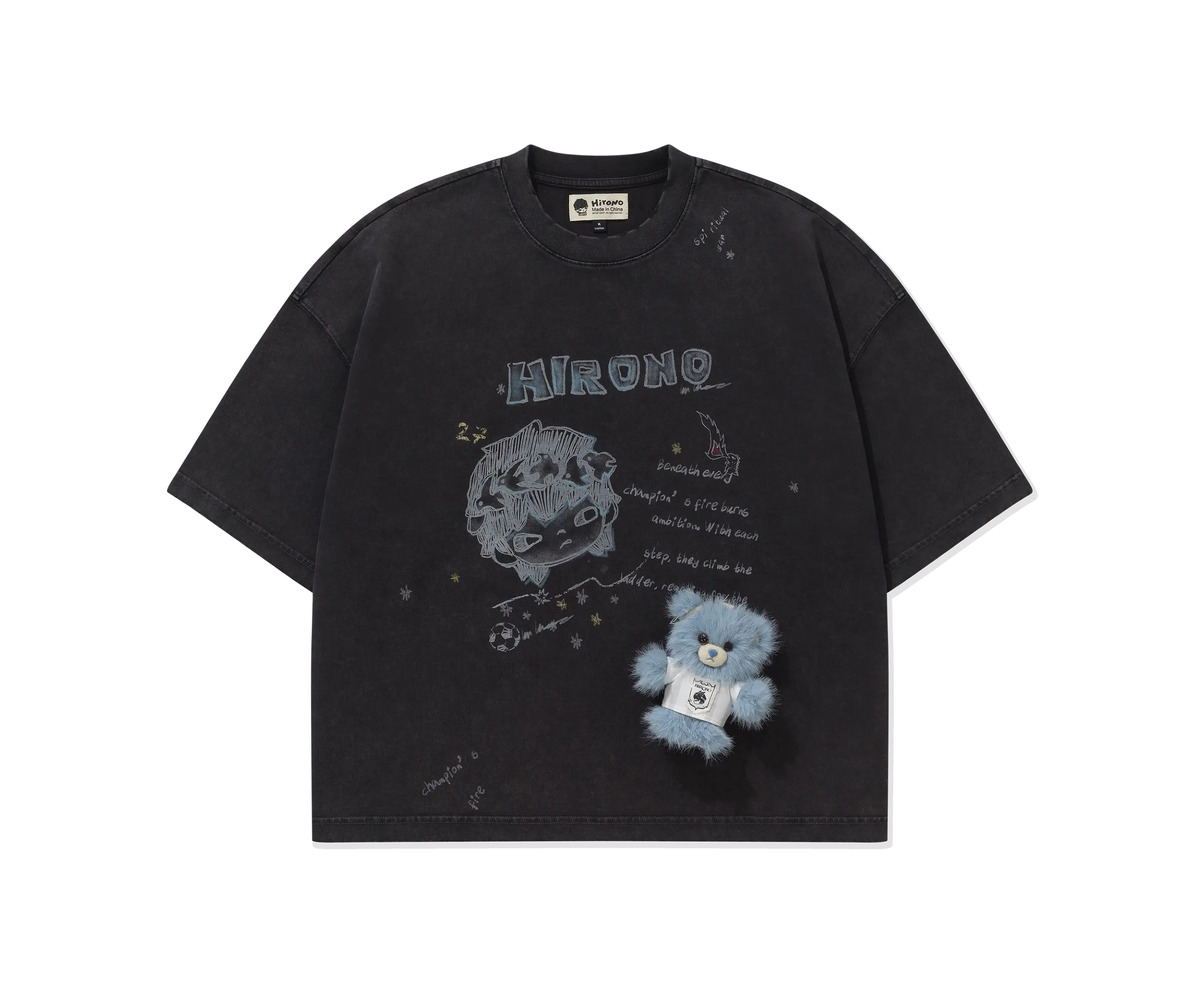 Hirono Final Whistle - Blackboard Washed Short-Sleeve T-Shirt