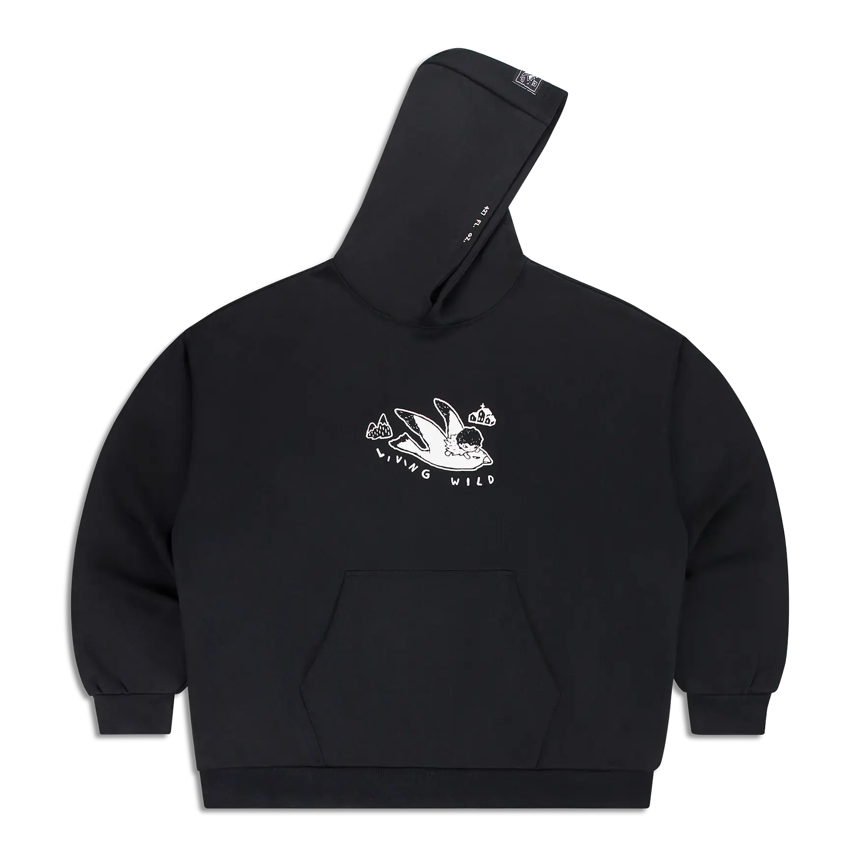 Hirono Living Wild - Flying Bird Hoodie Black