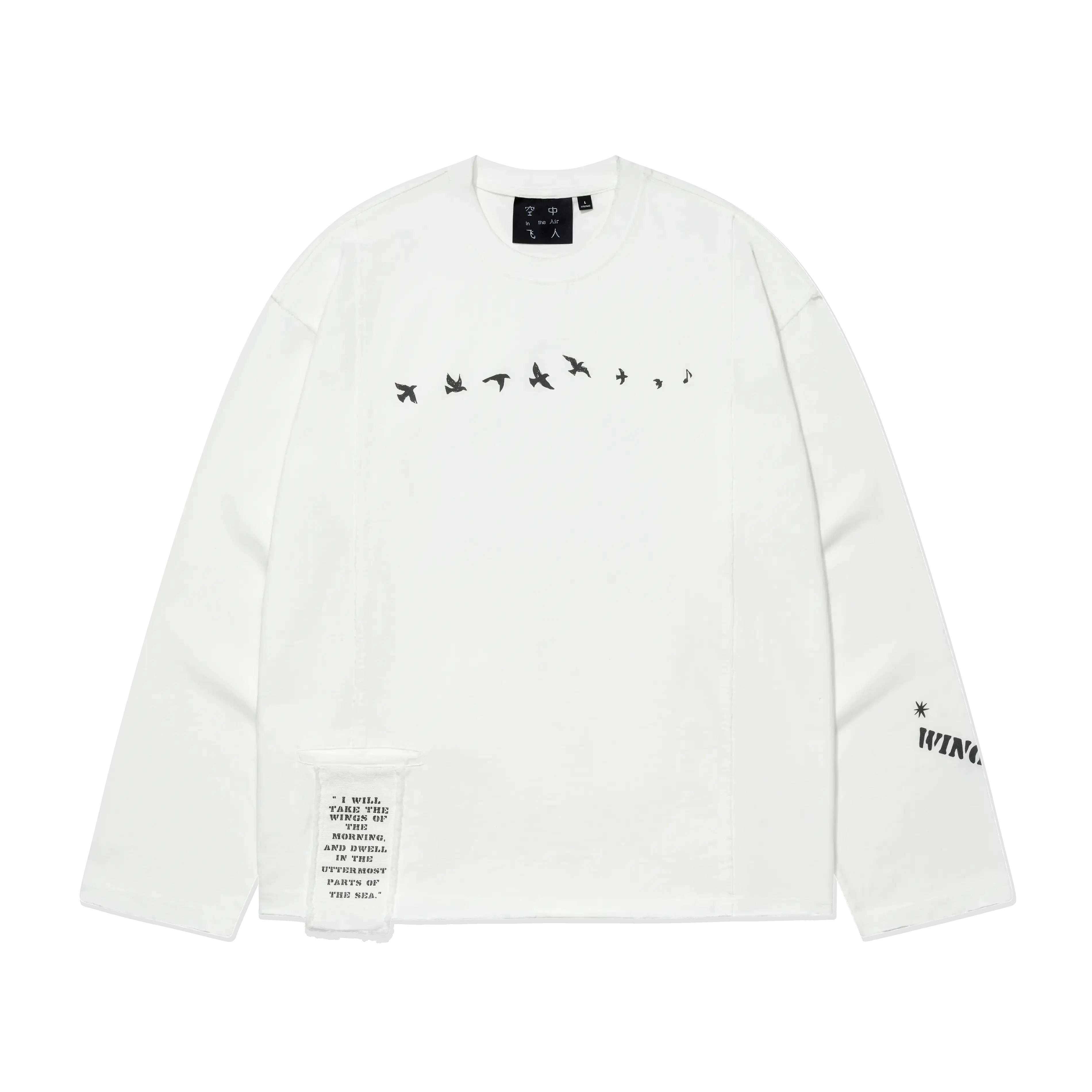 Hirono × Leah Dou In the Air Fermented Washed Long-Sleeve T-Shirt White