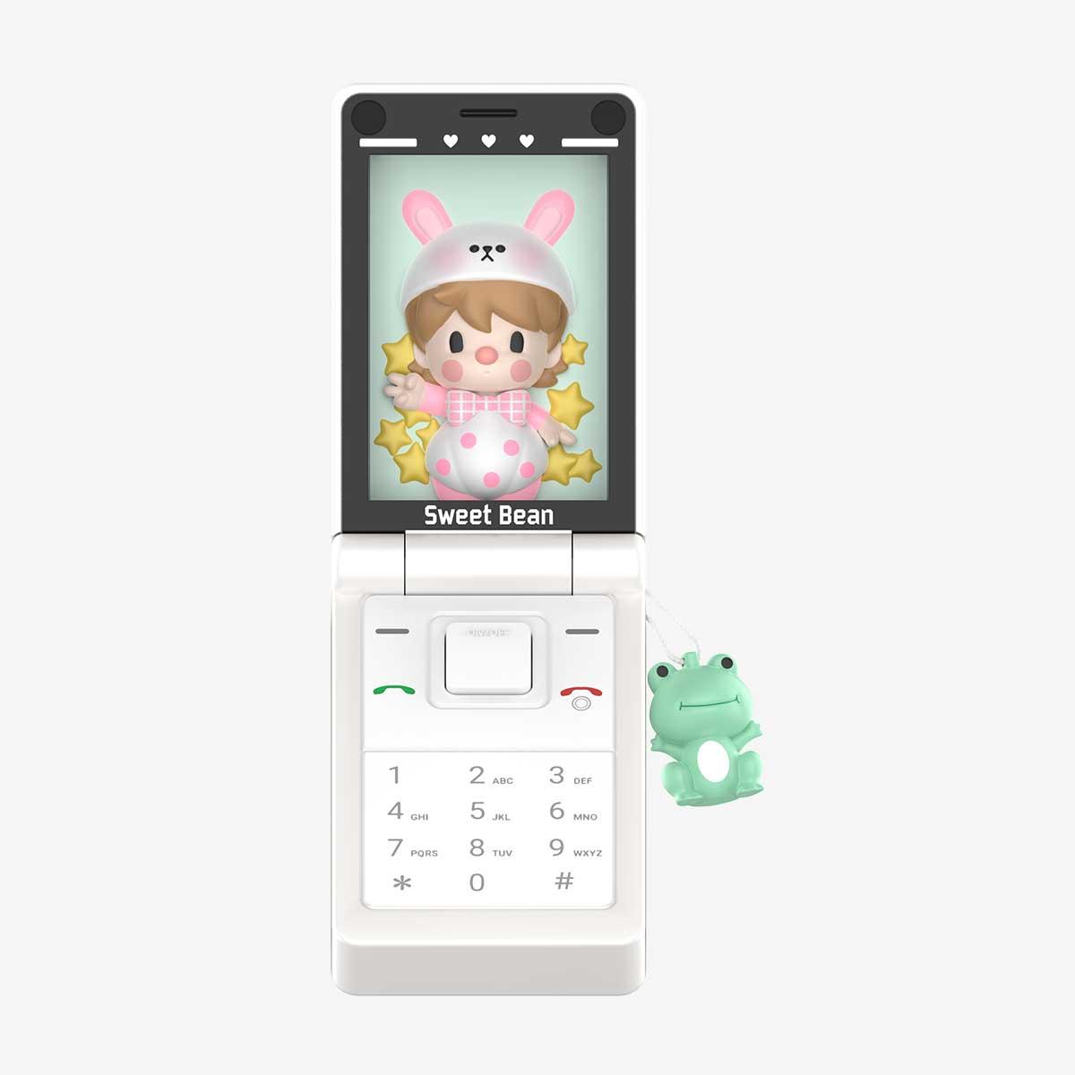 Sweet Bean Pearl White Flip Phone Figure